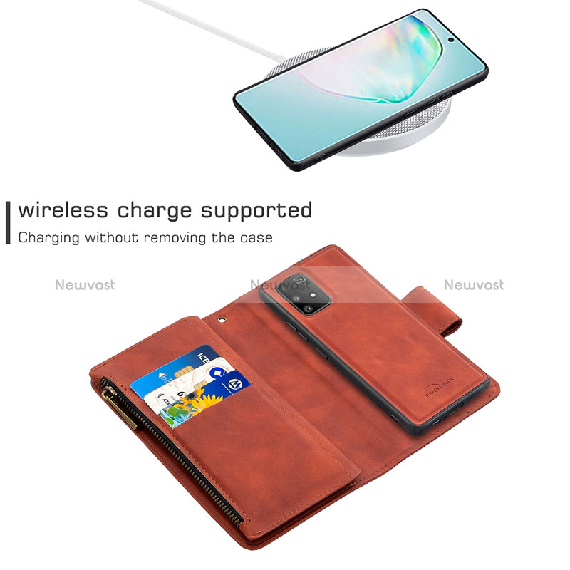 Leather Case Stands Flip Cover Holder B09F for Samsung Galaxy M80S
