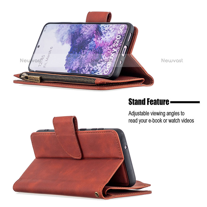 Leather Case Stands Flip Cover Holder B09F for Samsung Galaxy S20 5G
