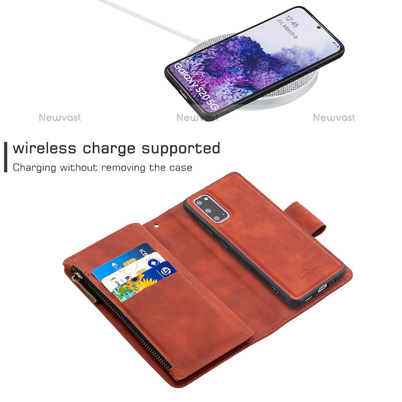 Leather Case Stands Flip Cover Holder B09F for Samsung Galaxy S20