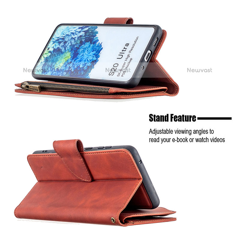 Leather Case Stands Flip Cover Holder B09F for Samsung Galaxy S20 Ultra 5G