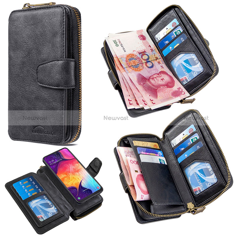 Leather Case Stands Flip Cover Holder B10F for Samsung Galaxy A50