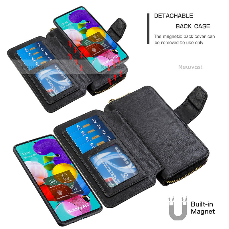 Leather Case Stands Flip Cover Holder B10F for Samsung Galaxy A51 4G