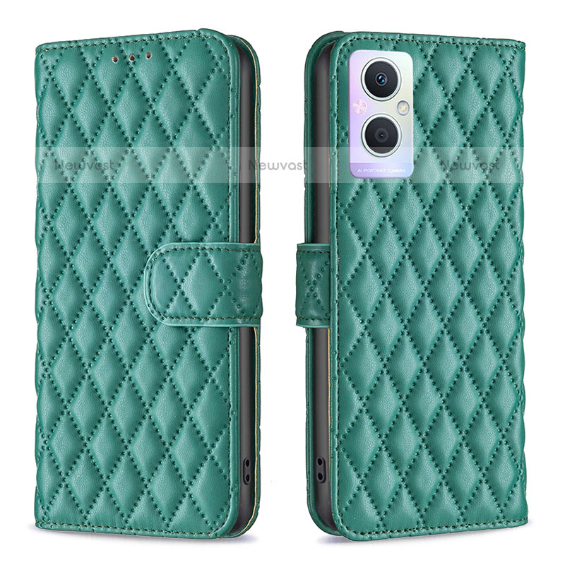Leather Case Stands Flip Cover Holder B11F for OnePlus Nord N20 5G Green