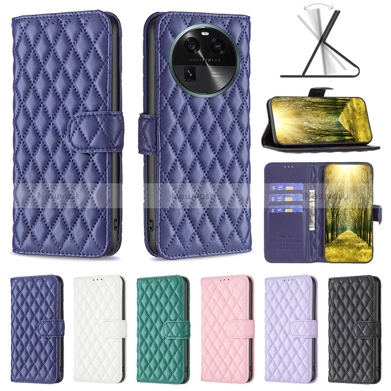 Leather Case Stands Flip Cover Holder B11F for Oppo Find X6 Pro 5G