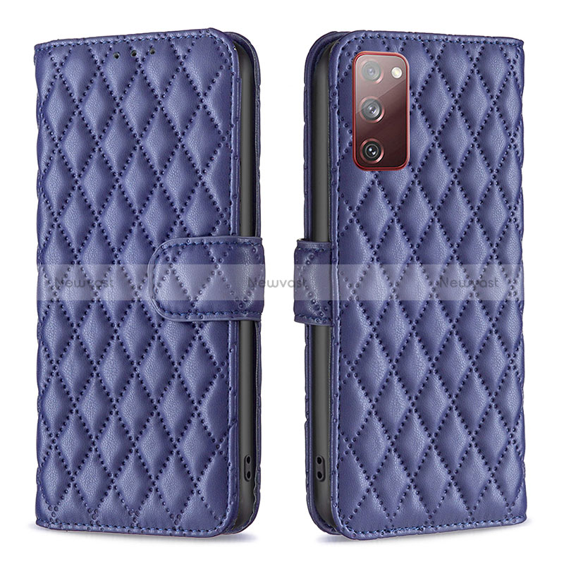 Leather Case Stands Flip Cover Holder B11F for Samsung Galaxy S20 FE (2022) 5G Blue