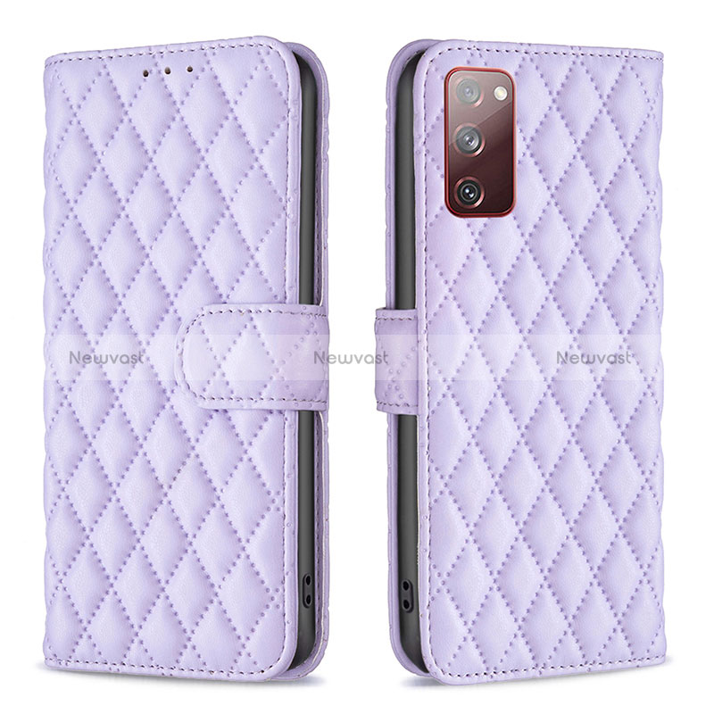 Leather Case Stands Flip Cover Holder B11F for Samsung Galaxy S20 Lite 5G Purple