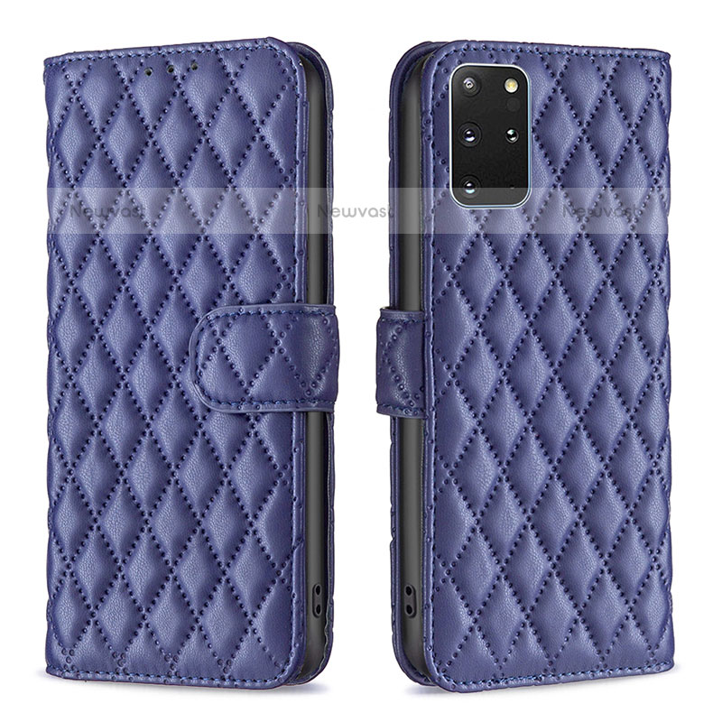 Leather Case Stands Flip Cover Holder B11F for Samsung Galaxy S20 Plus 5G Blue