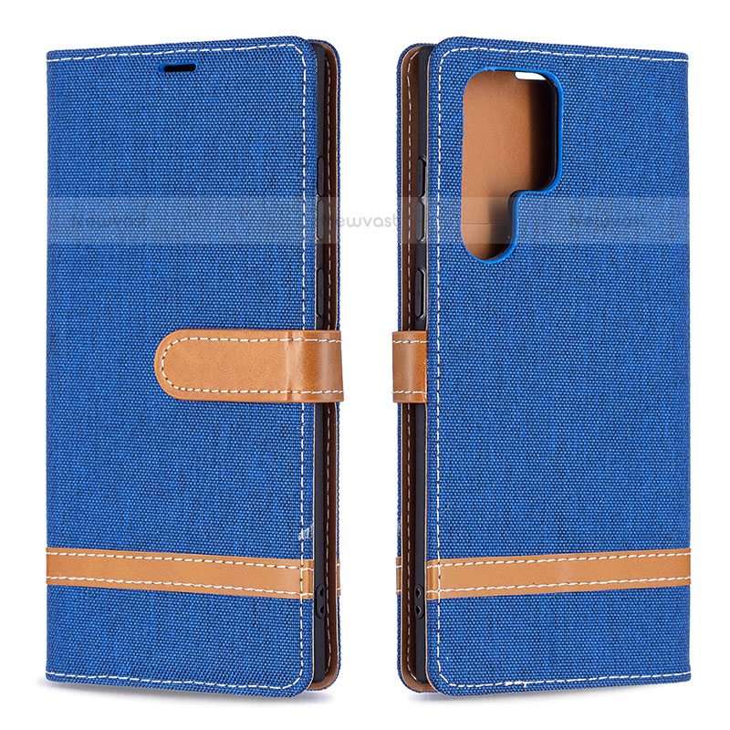Leather Case Stands Flip Cover Holder B11F for Samsung Galaxy S21 Ultra 5G