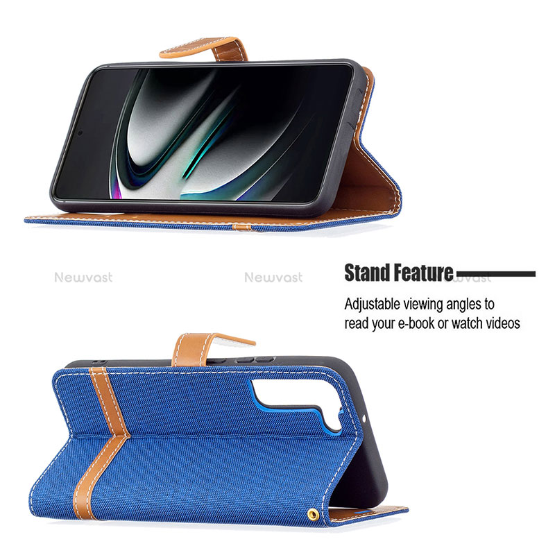 Leather Case Stands Flip Cover Holder B11F for Samsung Galaxy S22 Plus 5G