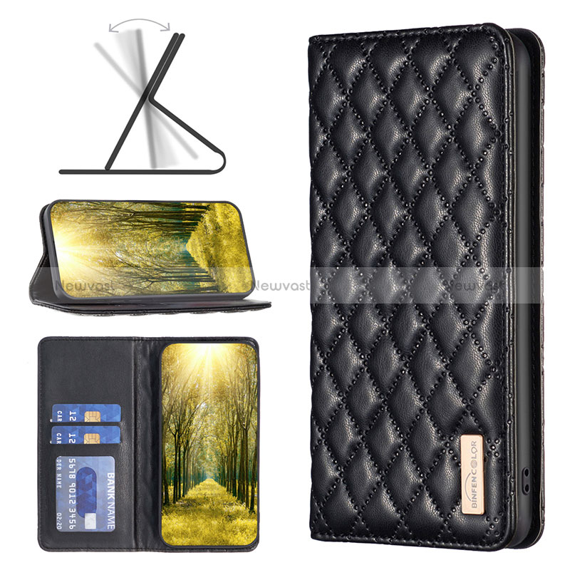 Leather Case Stands Flip Cover Holder B11F for Xiaomi Redmi Note 12 5G