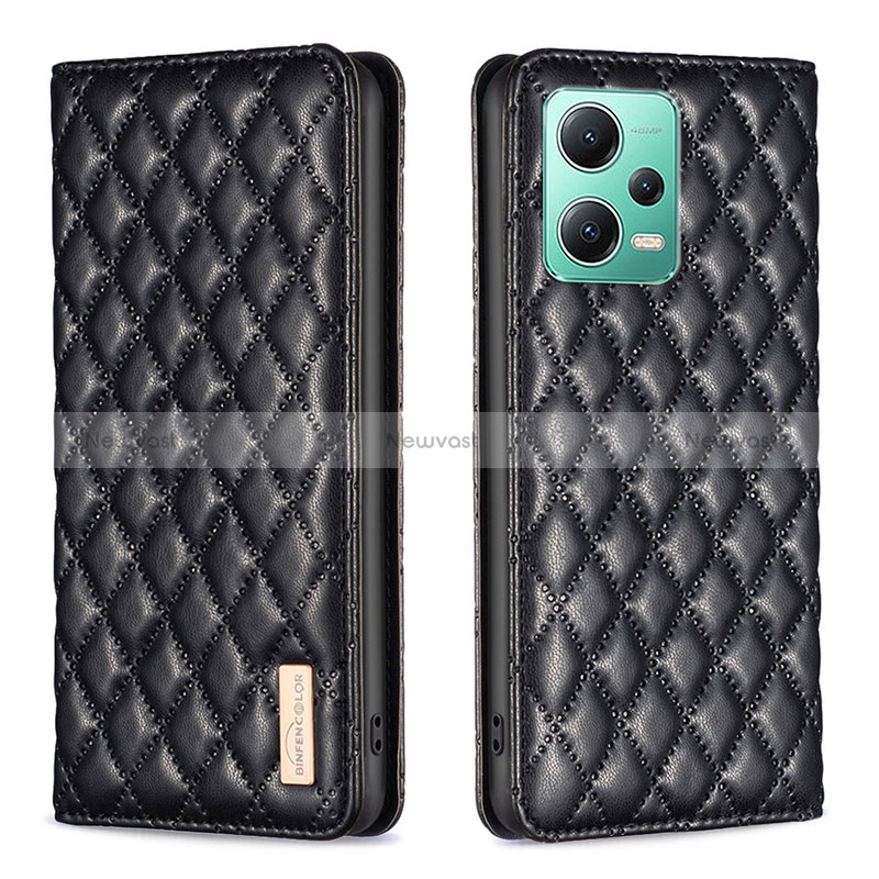 Leather Case Stands Flip Cover Holder B11F for Xiaomi Redmi Note 12 5G