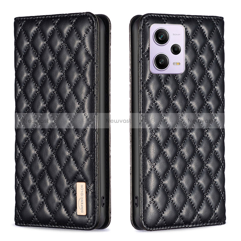Leather Case Stands Flip Cover Holder B11F for Xiaomi Redmi Note 12 Pro 5G
