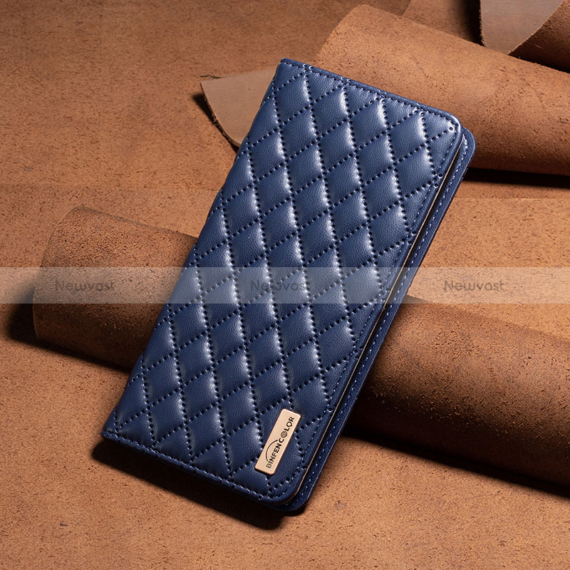 Leather Case Stands Flip Cover Holder B11F for Xiaomi Redmi Note 12 Pro 5G Blue