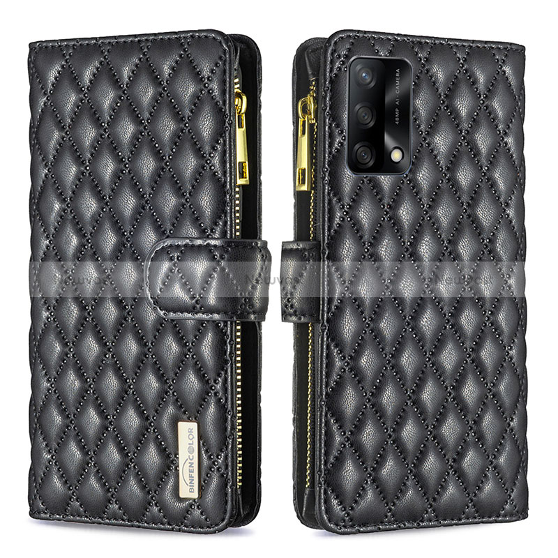 Leather Case Stands Flip Cover Holder B12F for Oppo Reno6 Lite