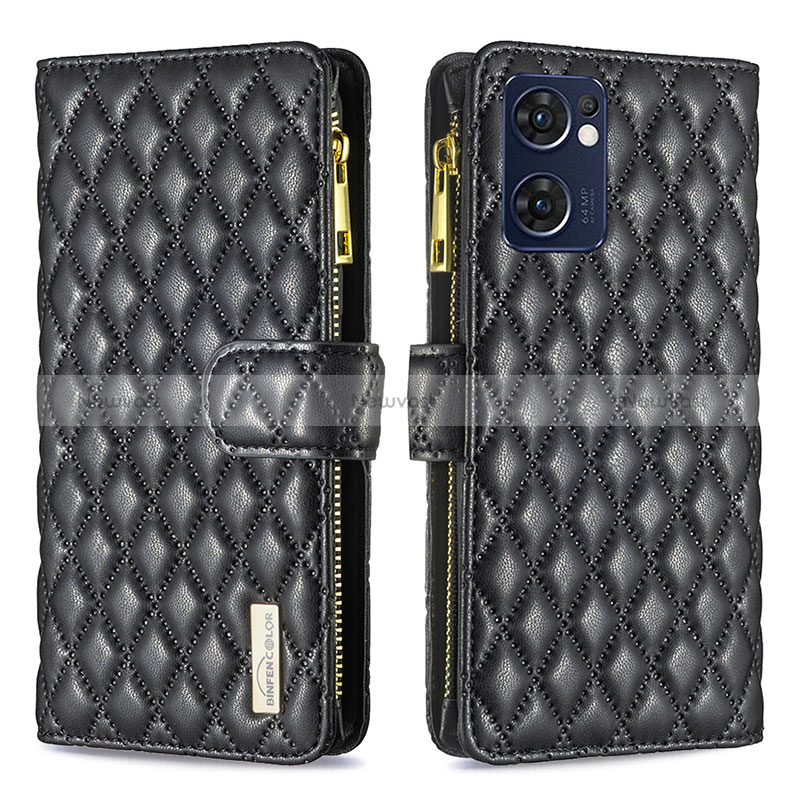 Leather Case Stands Flip Cover Holder B12F for Oppo Reno7 5G