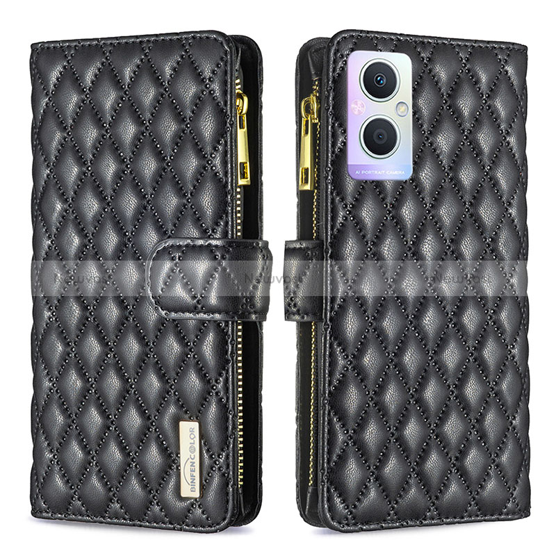 Leather Case Stands Flip Cover Holder B12F for Oppo Reno7 Lite 5G