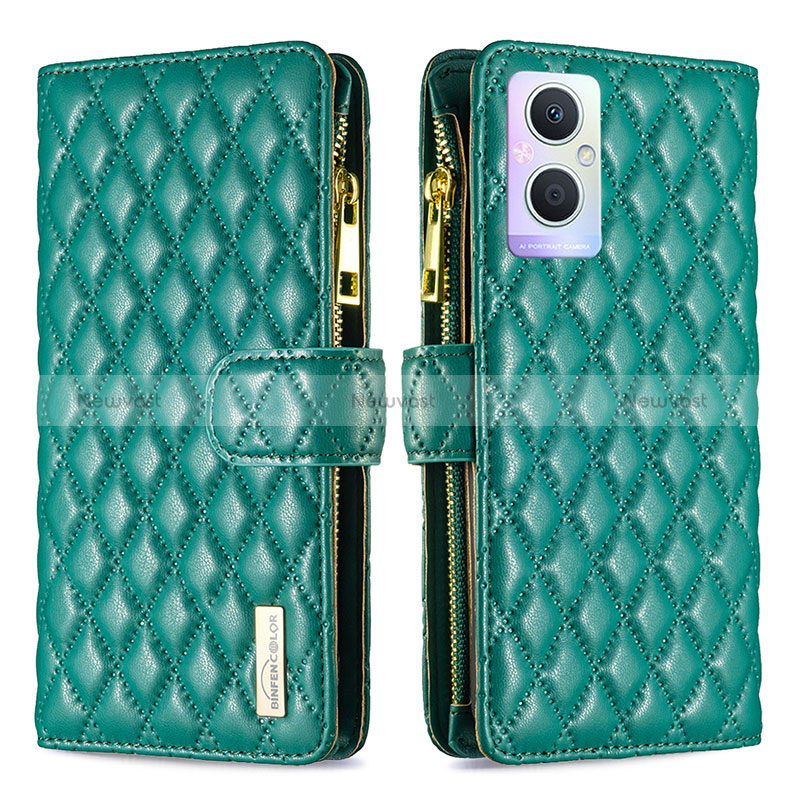Leather Case Stands Flip Cover Holder B12F for Oppo Reno7 Lite 5G