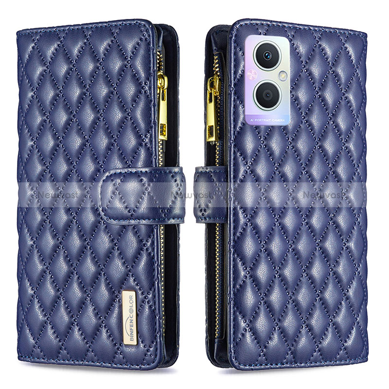 Leather Case Stands Flip Cover Holder B12F for Oppo Reno7 Lite 5G