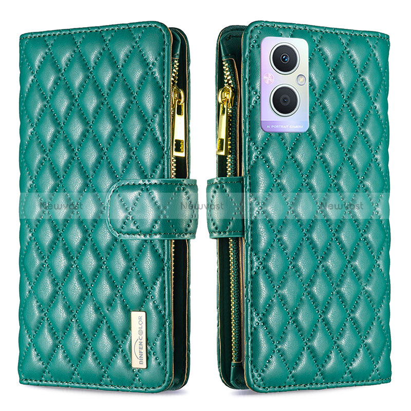 Leather Case Stands Flip Cover Holder B12F for Oppo Reno7 Z 5G