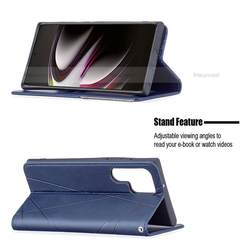 Leather Case Stands Flip Cover Holder B12F for Samsung Galaxy S21 Ultra 5G