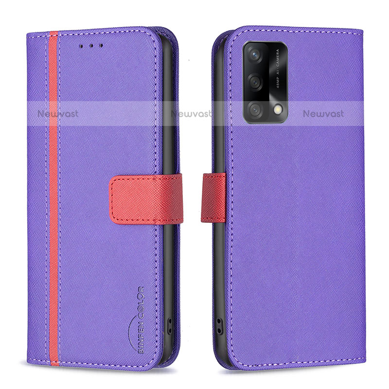 Leather Case Stands Flip Cover Holder B13F for Oppo A74 4G