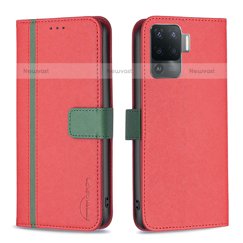 Leather Case Stands Flip Cover Holder B13F for Oppo F19 Pro