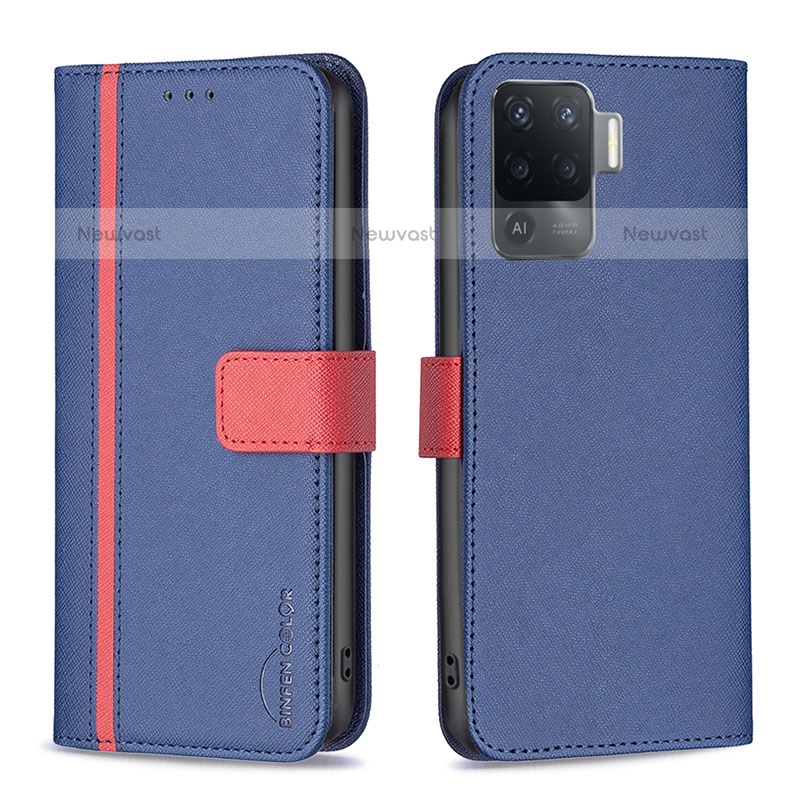 Leather Case Stands Flip Cover Holder B13F for Oppo F19 Pro