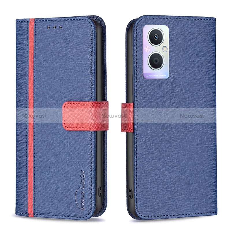 Leather Case Stands Flip Cover Holder B13F for Oppo Reno7 Lite 5G