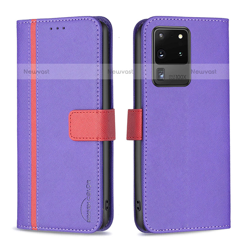 Leather Case Stands Flip Cover Holder B13F for Samsung Galaxy S20 Ultra
