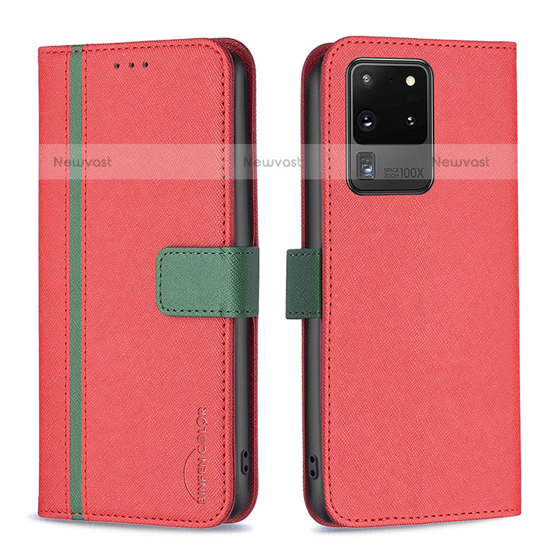 Leather Case Stands Flip Cover Holder B13F for Samsung Galaxy S20 Ultra 5G