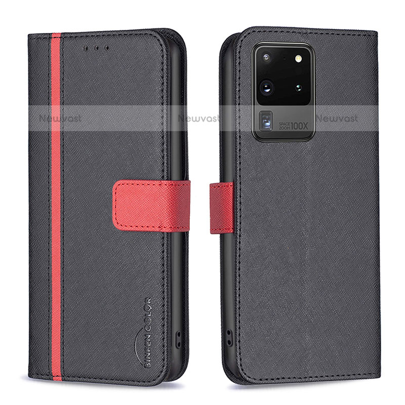 Leather Case Stands Flip Cover Holder B13F for Samsung Galaxy S20 Ultra 5G