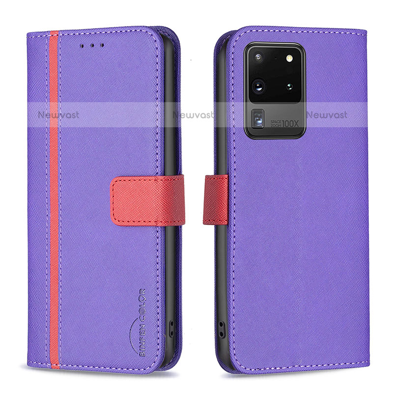 Leather Case Stands Flip Cover Holder B13F for Samsung Galaxy S20 Ultra 5G