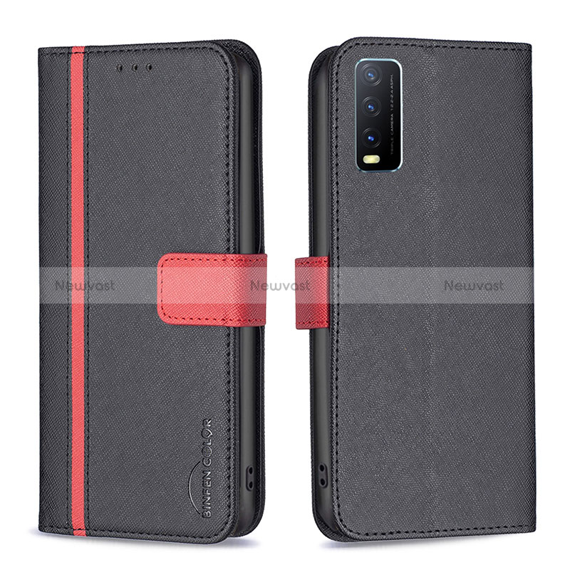 Leather Case Stands Flip Cover Holder B13F for Vivo Y11s