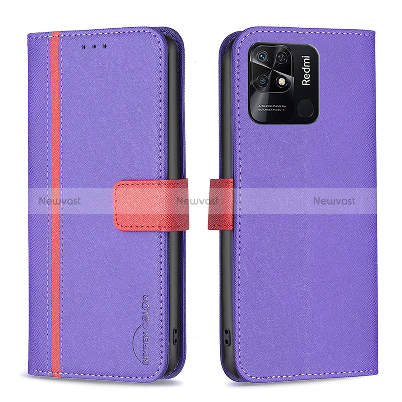 Leather Case Stands Flip Cover Holder B13F for Xiaomi Redmi 10 Power