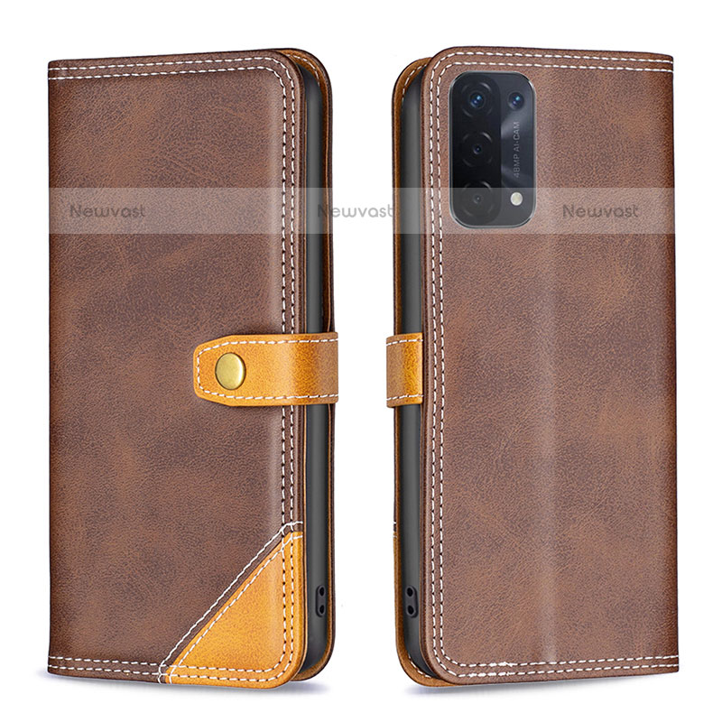 Leather Case Stands Flip Cover Holder B14F for OnePlus Nord N200 5G