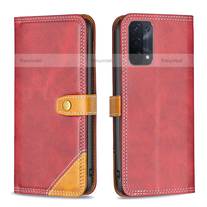 Leather Case Stands Flip Cover Holder B14F for OnePlus Nord N200 5G
