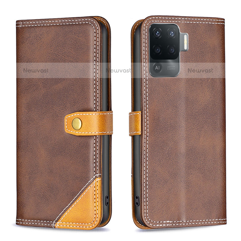 Leather Case Stands Flip Cover Holder B14F for Oppo A94 4G