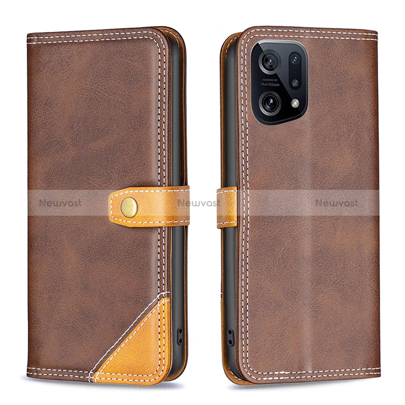 Leather Case Stands Flip Cover Holder B14F for Oppo Find X5 5G