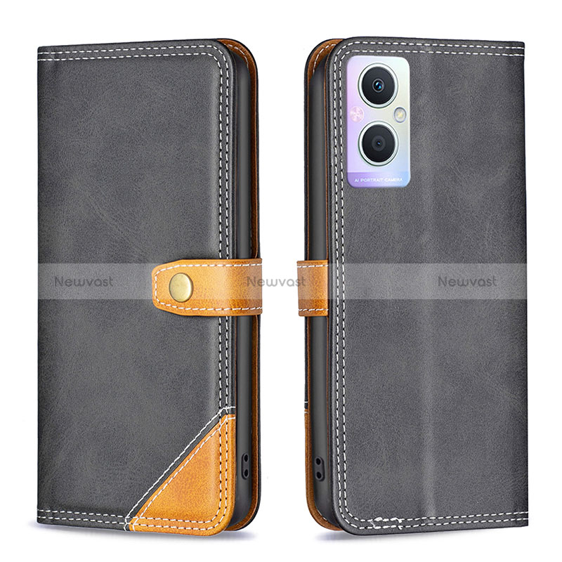 Leather Case Stands Flip Cover Holder B14F for Oppo Reno8 Lite 5G
