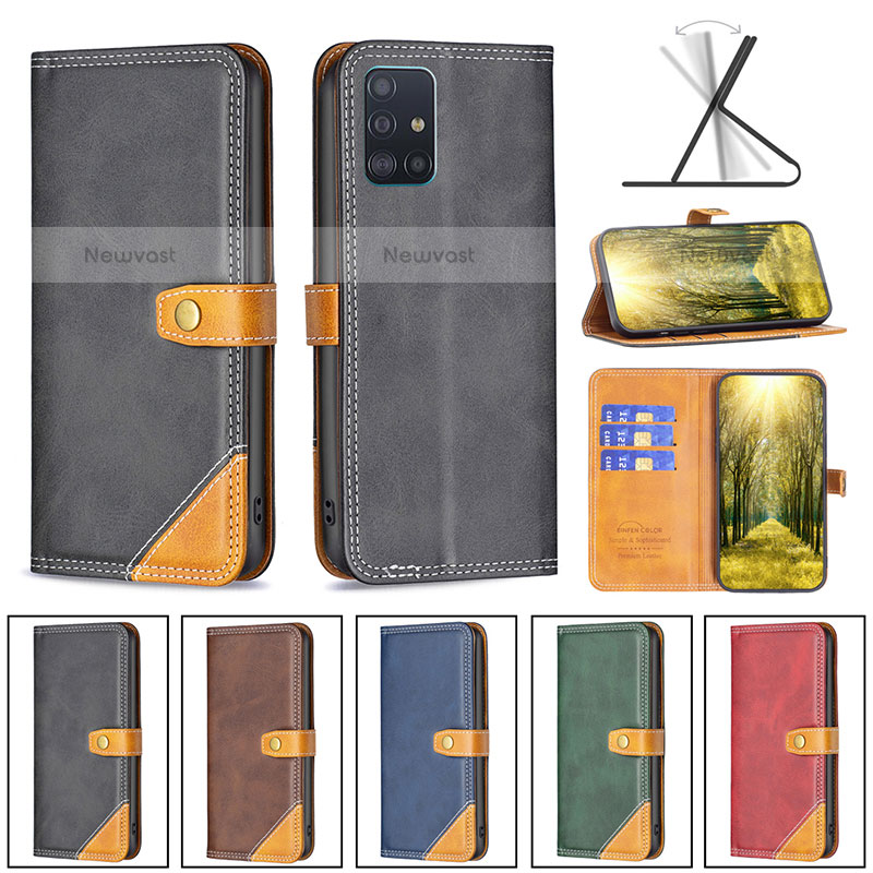 Leather Case Stands Flip Cover Holder B14F for Samsung Galaxy A51 4G