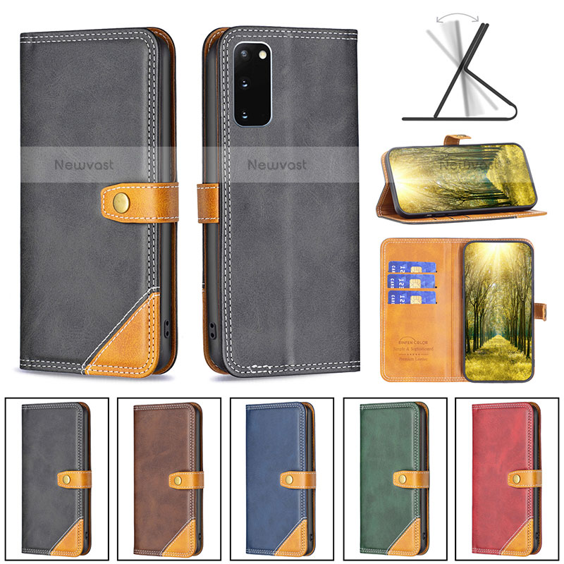 Leather Case Stands Flip Cover Holder B14F for Samsung Galaxy S20