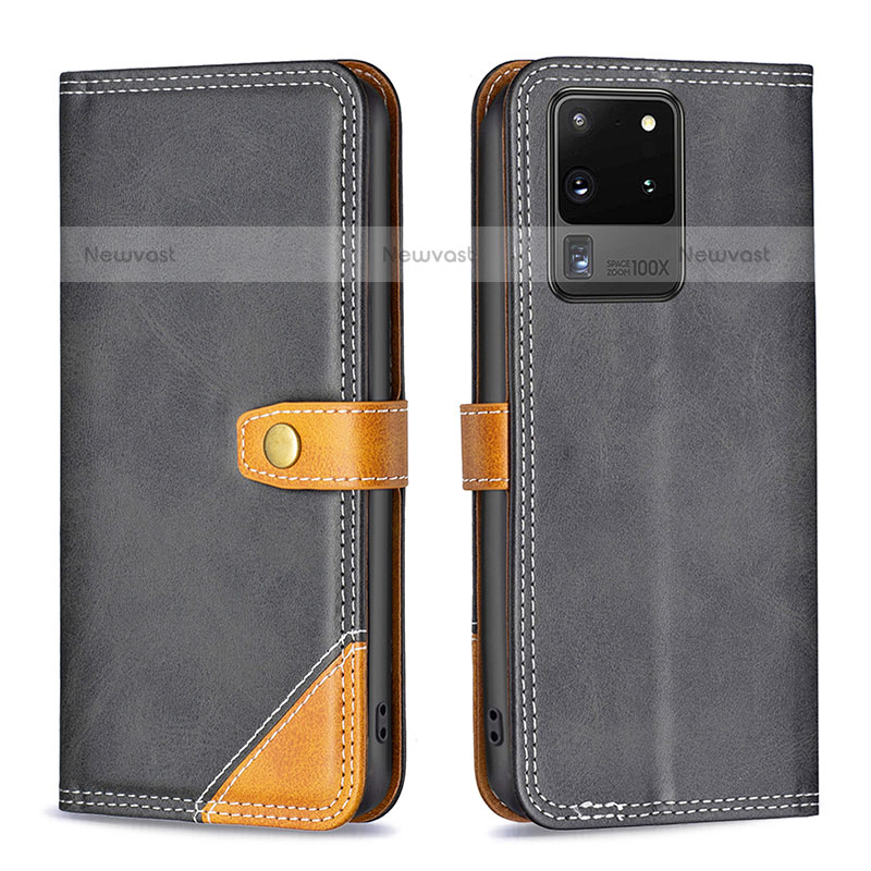 Leather Case Stands Flip Cover Holder B14F for Samsung Galaxy S20 Ultra 5G