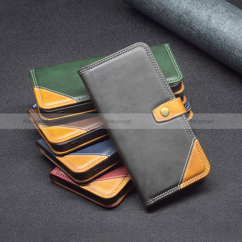 Leather Case Stands Flip Cover Holder B14F for Vivo Y11s