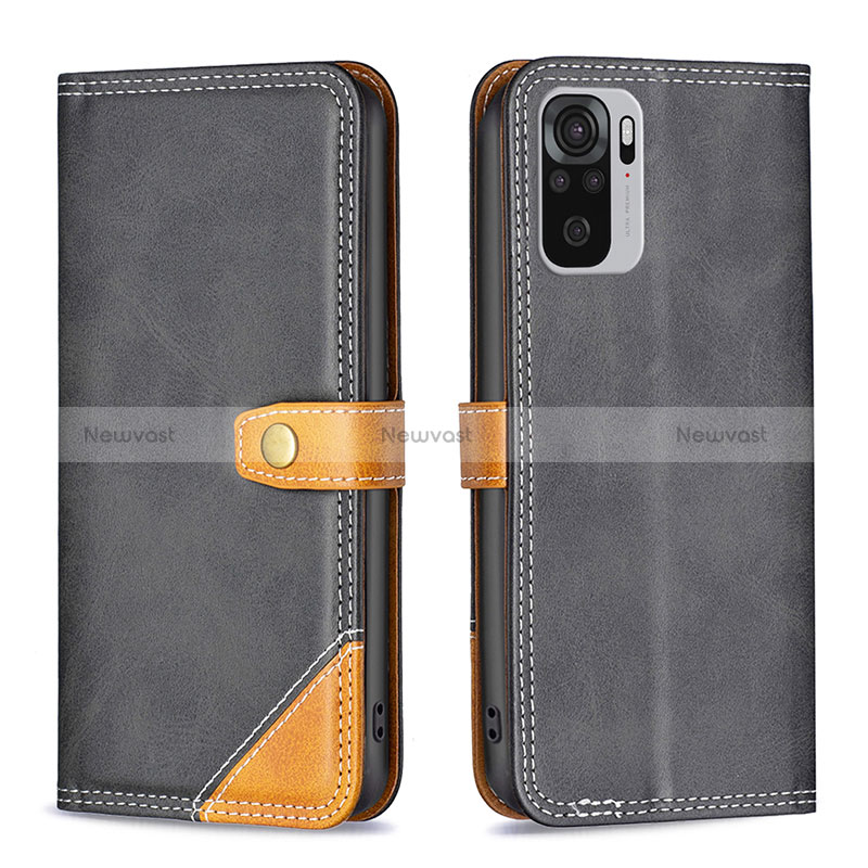 Leather Case Stands Flip Cover Holder B14F for Xiaomi Poco M5S