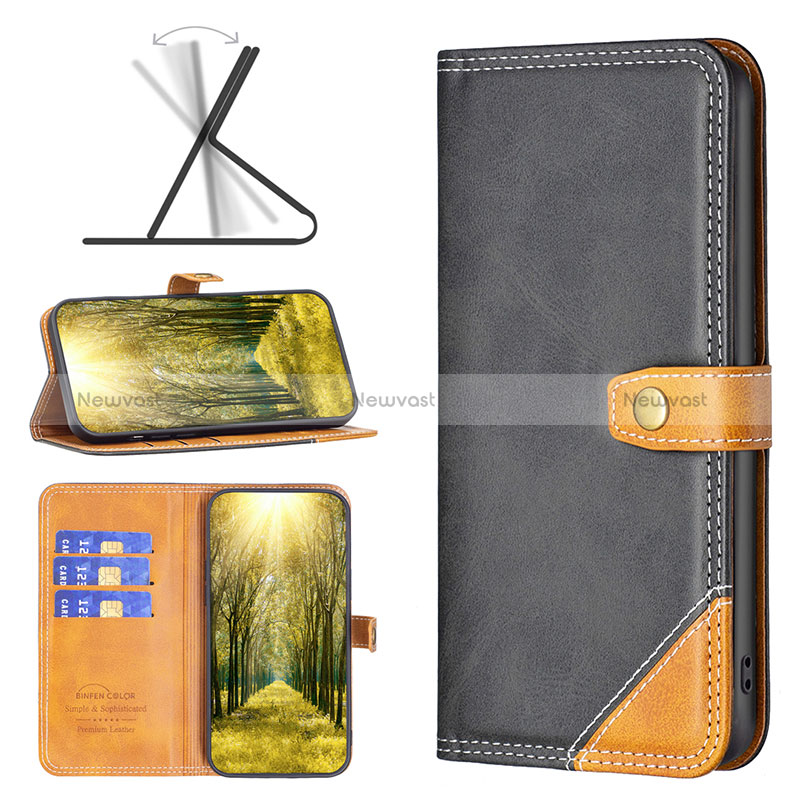 Leather Case Stands Flip Cover Holder B14F for Xiaomi Redmi 10 Power