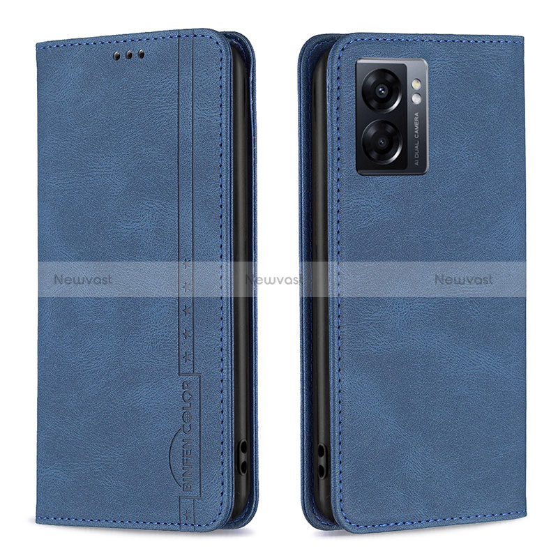 Leather Case Stands Flip Cover Holder B15F for Oppo A56S 5G