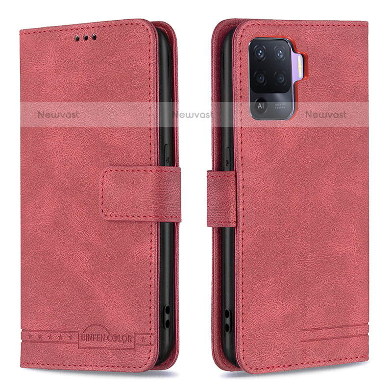 Leather Case Stands Flip Cover Holder B15F for Oppo F19 Pro