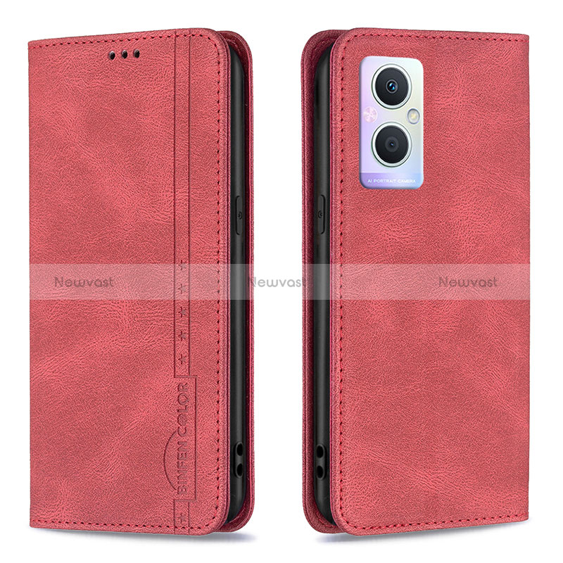 Leather Case Stands Flip Cover Holder B15F for Oppo Reno7 Lite 5G