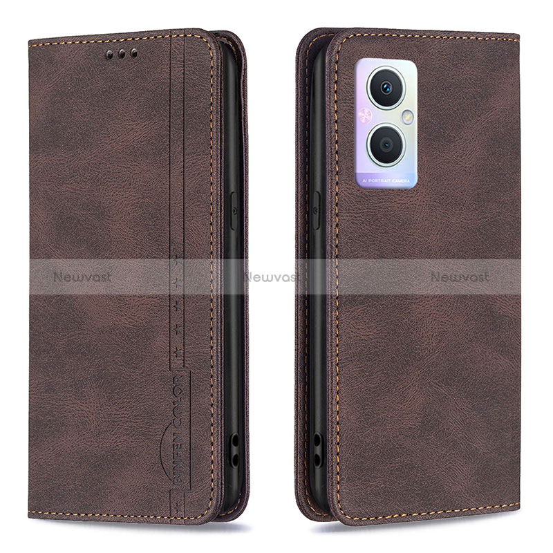 Leather Case Stands Flip Cover Holder B15F for Oppo Reno7 Lite 5G