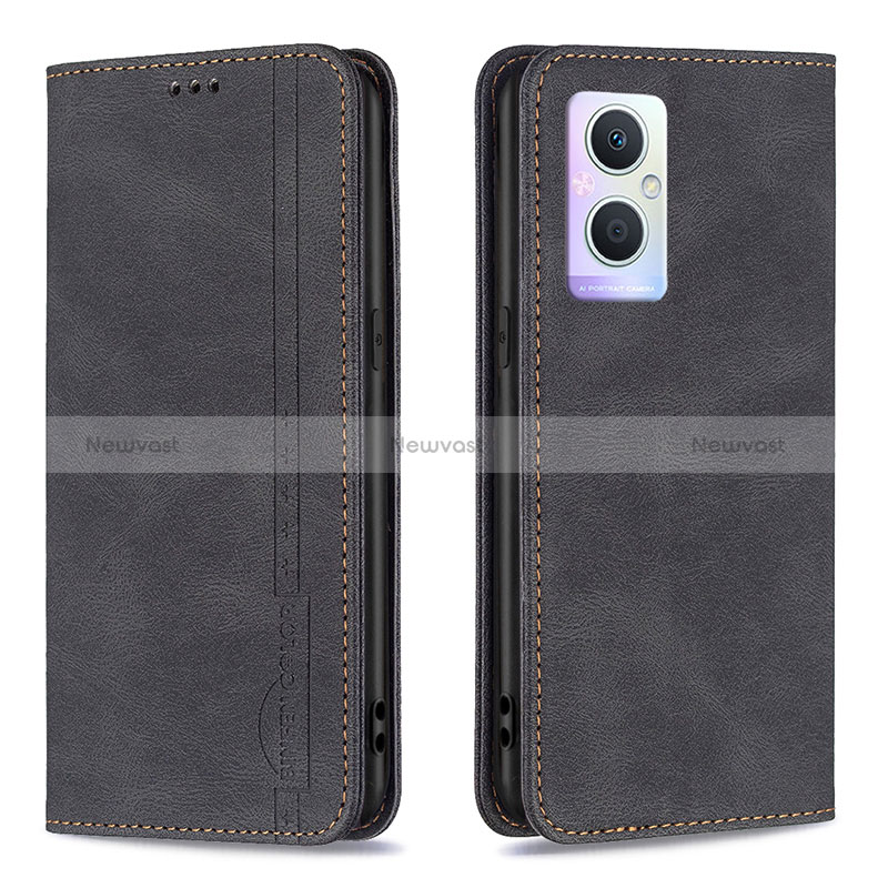 Leather Case Stands Flip Cover Holder B15F for Oppo Reno8 Lite 5G